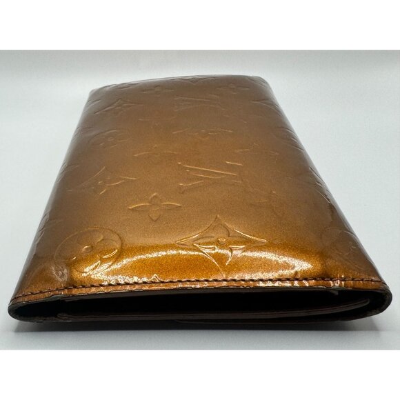 Louis Vuitton Monogram Vernis Cuir Verni Wallet In Shimmering Gold - Picture 5 of 14